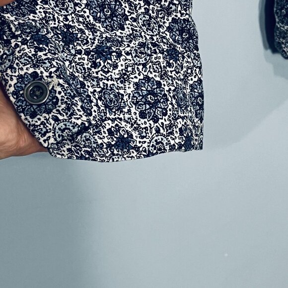 Beaded Embellished Blouse Top‎ Womens 3X Rayon Boho Flowy Floral Long V-Neck - Picture 6 of 11